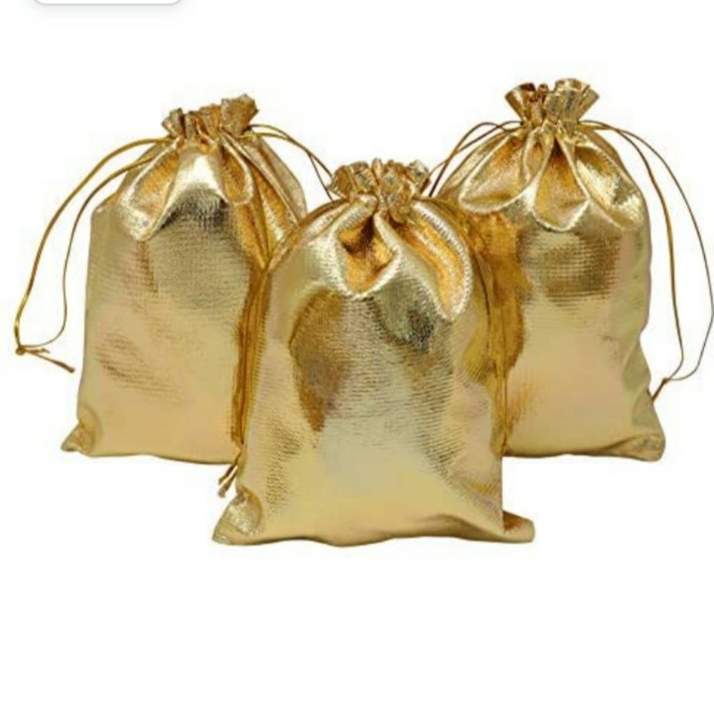Gold Gift Bags Drawstring 5x7" Includes 20 per order